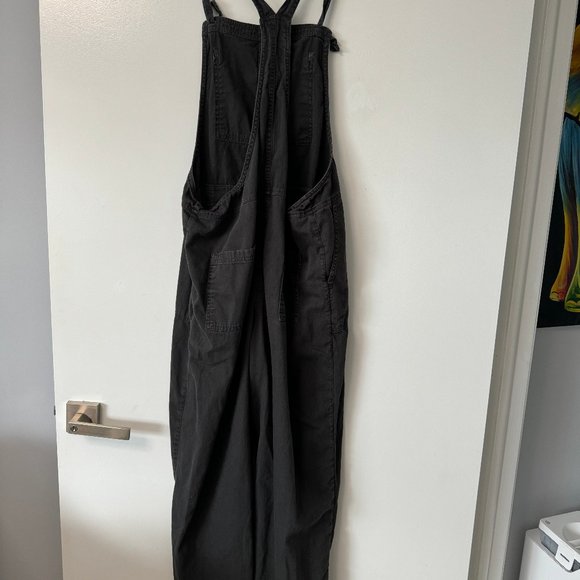 aerie Black Wide-Leg Overalls Jumpsuit - Picture 2 of 2